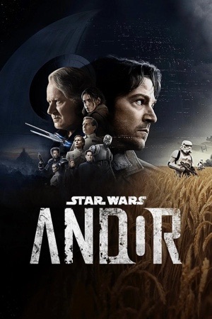 Faces in cold grey and white on a dark background, Cassian Andor at the front.