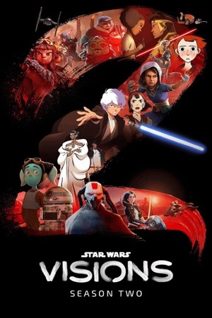 Anime-styled Star Wars characters in a crowd of bright, very different art styles.
