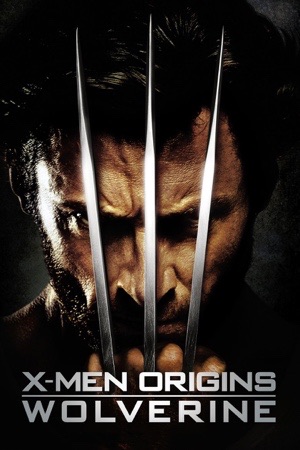 Hugh Jackman's face half in shadow with three claws raised across it.
